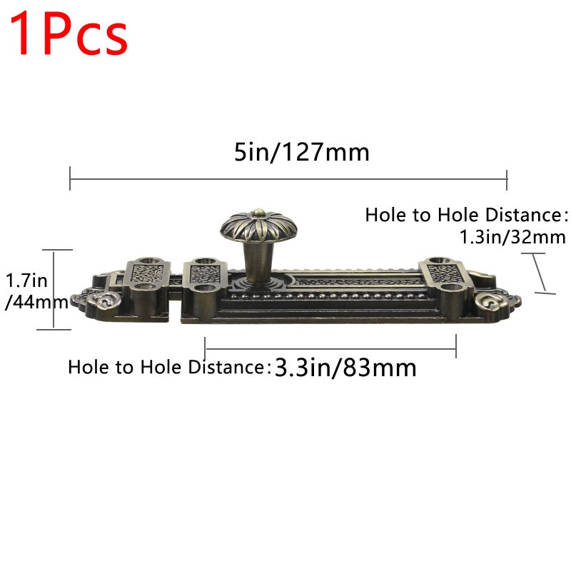 Geesatis Bronze Slide Door Bolt Gate Security Lock Latch Antique Sliding Door Window Latch, with Mounting Screws, Length 5 inch - Image 2